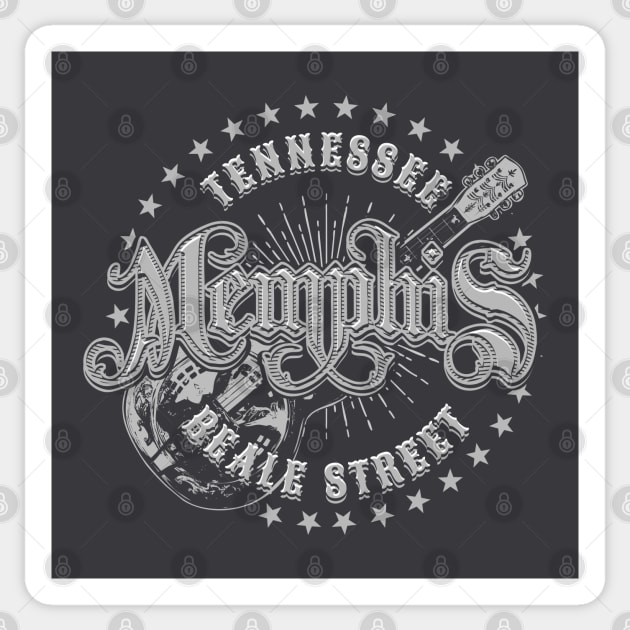 Memphis Tennessee Beale Street Sticker by Designkix